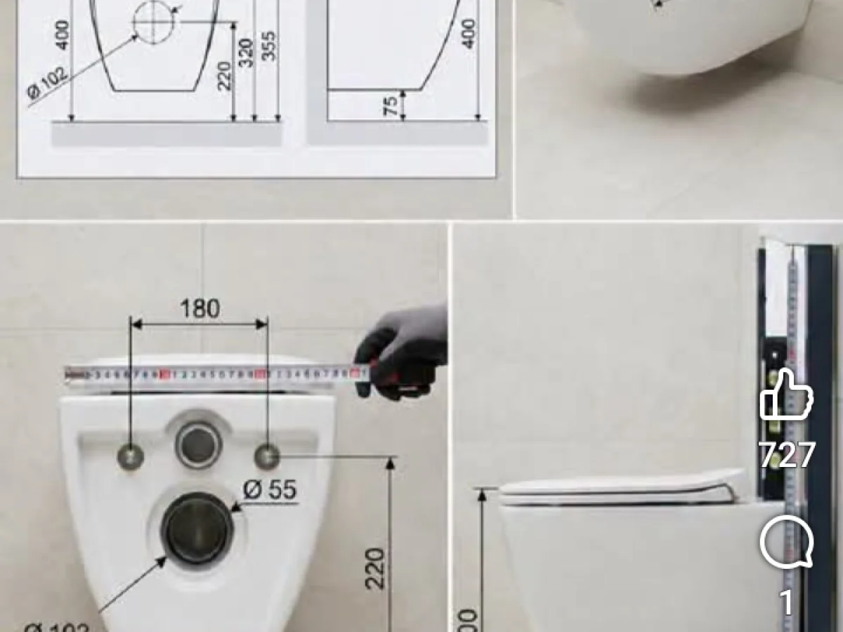 Wall-hung toilet installation
